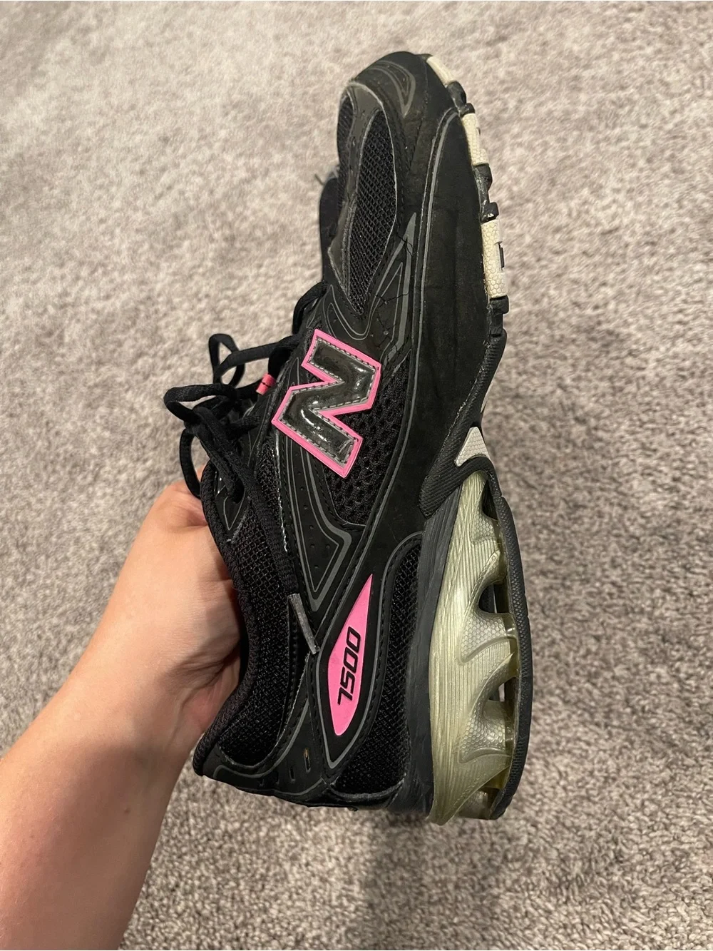 New Balance 7500 Women’s Size 9.5 Black Pink Running Athletic Sneakers Shoes